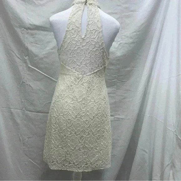 Abercrombie and Fitch cream colored lace halter dress - Picture 8 of 14
